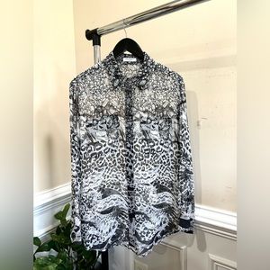 Equipment Printed Sheer Shirt